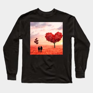 Valentine Wall Art - Picture of love - Unique Valentine Fantasy Planet Landsape - Photo print, canvas, artboard print, Canvas Print and T shirt Long Sleeve T-Shirt